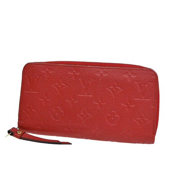 LOUIS VUITTON Zippy Wallet Long Purse Monogram Empreinte Red - Picture 1 of 16